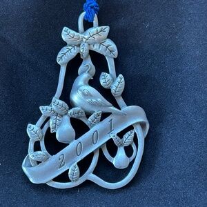 Avon 2001 Pewter Christmas Ornament with Tassel
